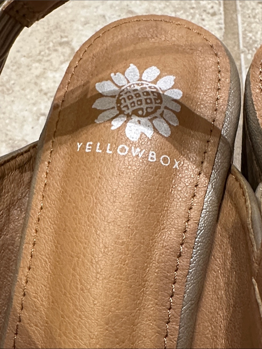 NWOT Yellow Box Metallic Taupe Cork Platform Wedges - Picture 2 of 9